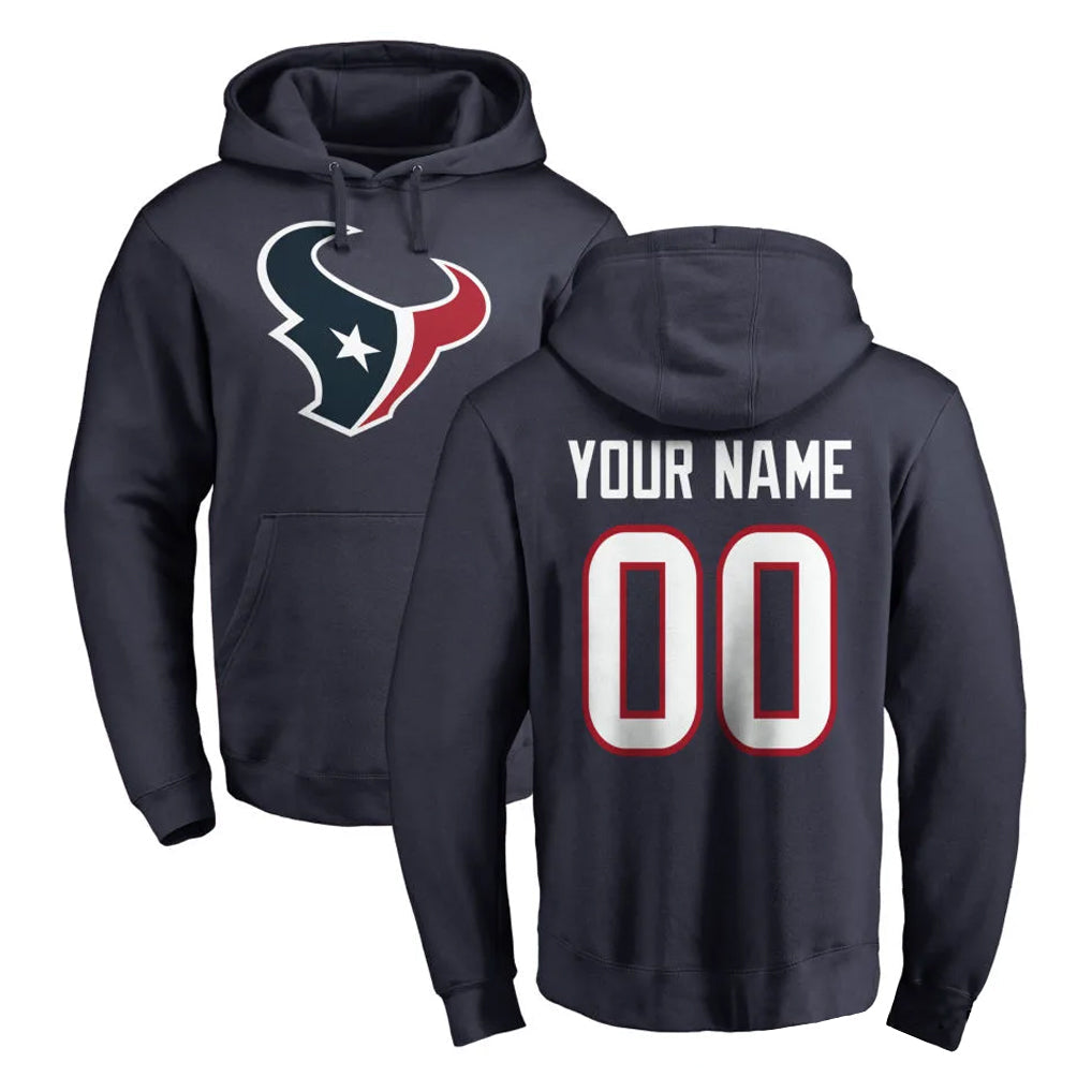 Punc Custom H.Texans Navy Pro Line Pullover Hoodie Limited Game Any Name & Numbers Stitched Jerseys