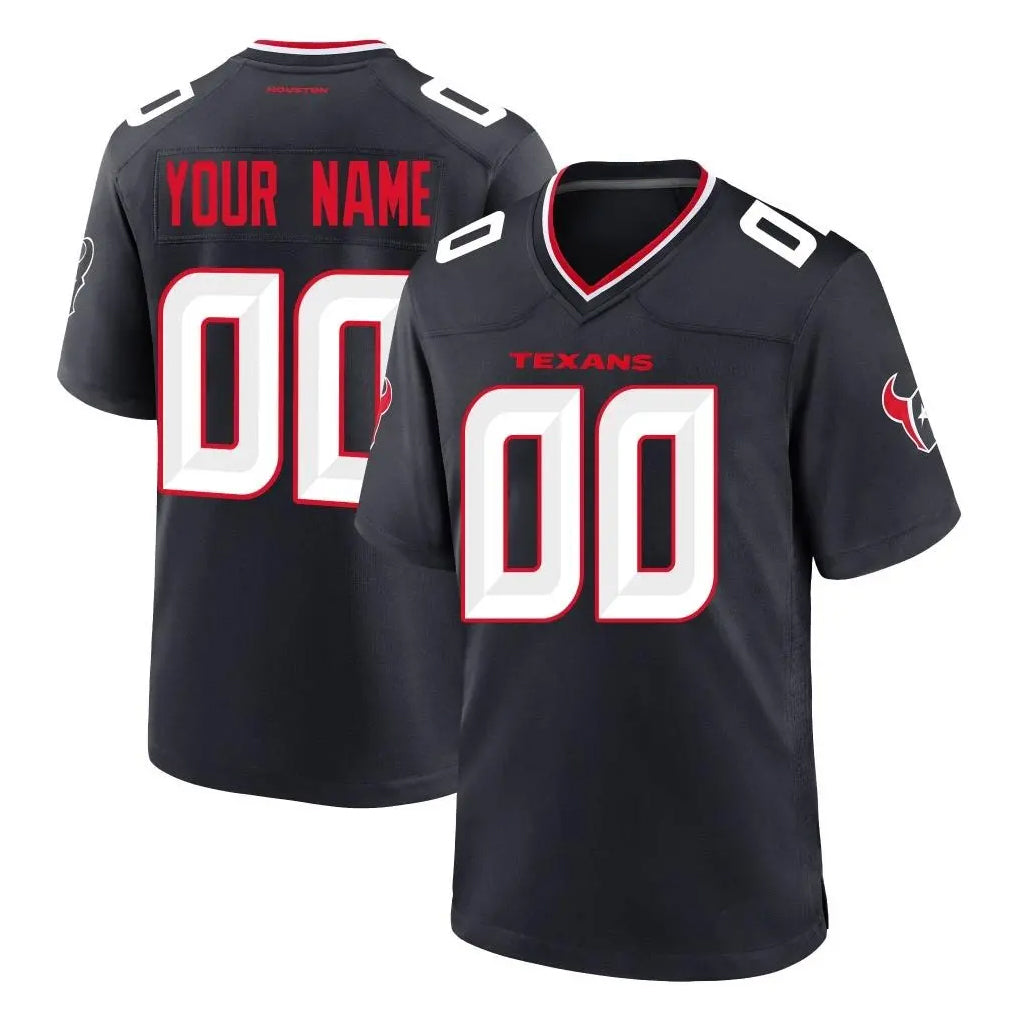 Punc Custom H.Texans Navy Team Home Game Any Name & Numbers Stitched Jerseys