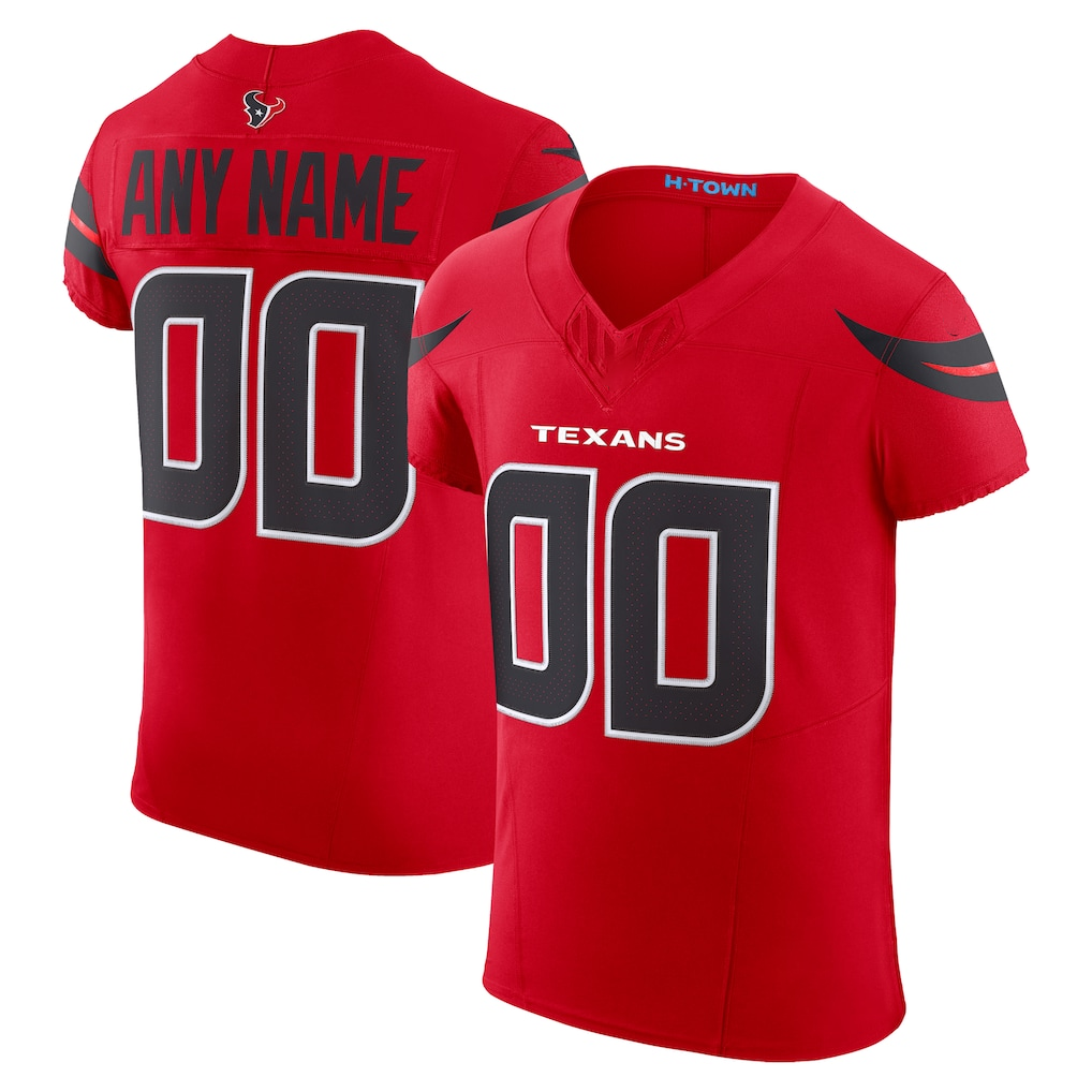 Punc Custom H.Texans Red Alternate Vapor F.U.S.E. Elite Stitched Jerseys