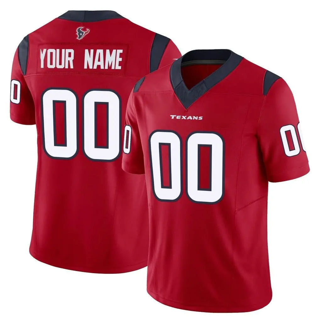 Punc Custom H.Texans Red Limited Vapor F.U.S.E. Home Game Any Name & Numbers Stitched Jerseys