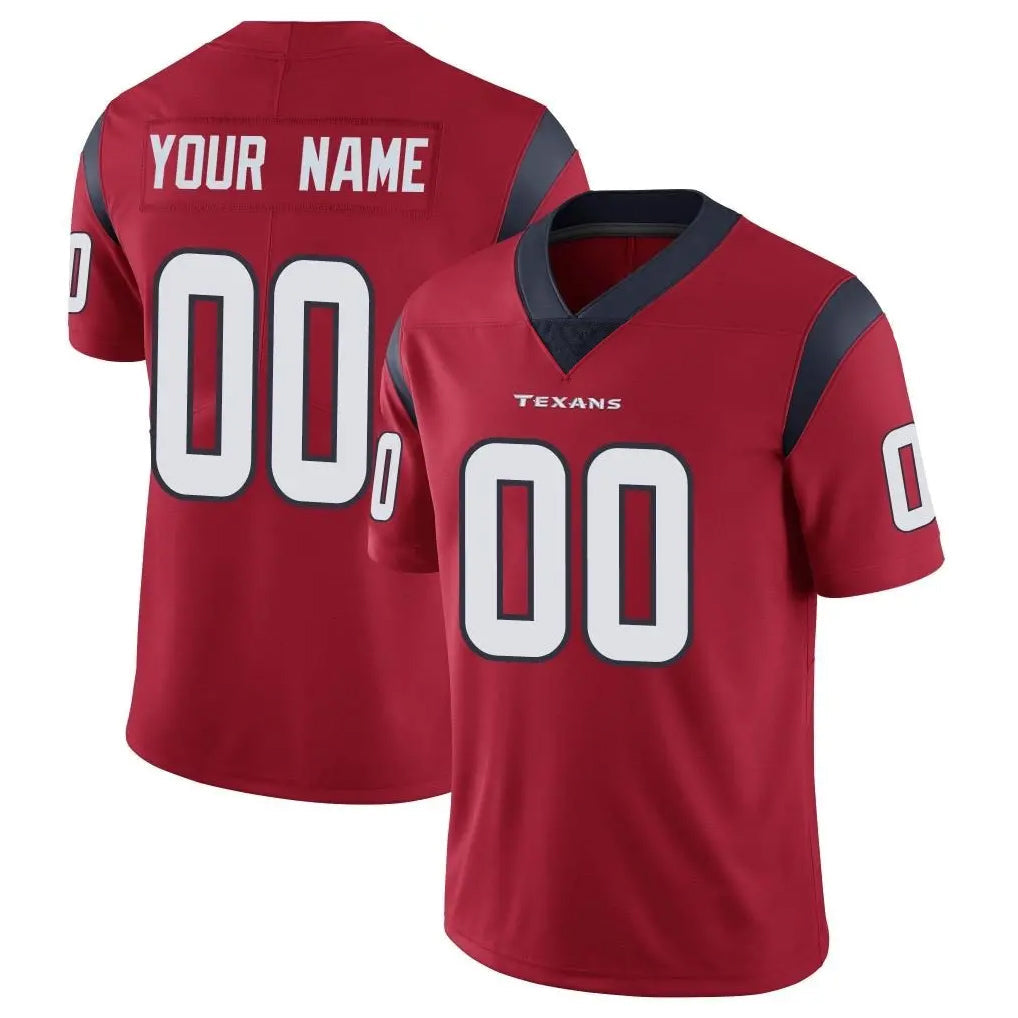 Punc Custom H.Texans Red Limited Vapor Untouchable Home Game Any Name & Numbers Stitched Jerseys