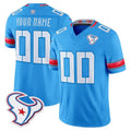 Punc Custom H.Texans Rivalries Blue Jersey - All Stitched