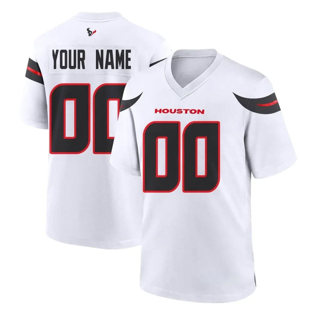 Punc Custom H.Texans White Home Game Any Name & Numbers Stitched Jerseys