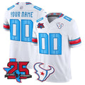 Punc Custom H.Texans White Rivalries Jersey - All Stitched