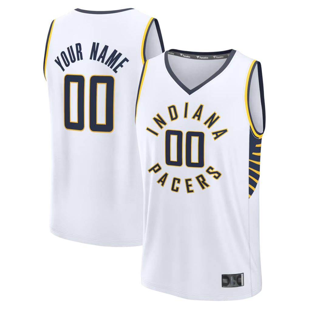 Punc Custom I.Pacers  White Fast Break Jerseys - Icon Edition