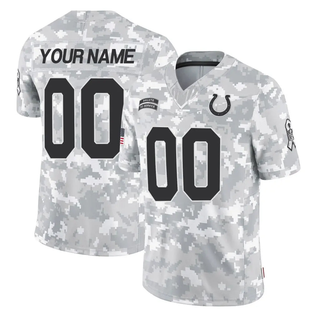 Punc Custom IN.Colts Arctic Camo Salute To Service Limited Game Any Name & Numbers Stitched Jerseys