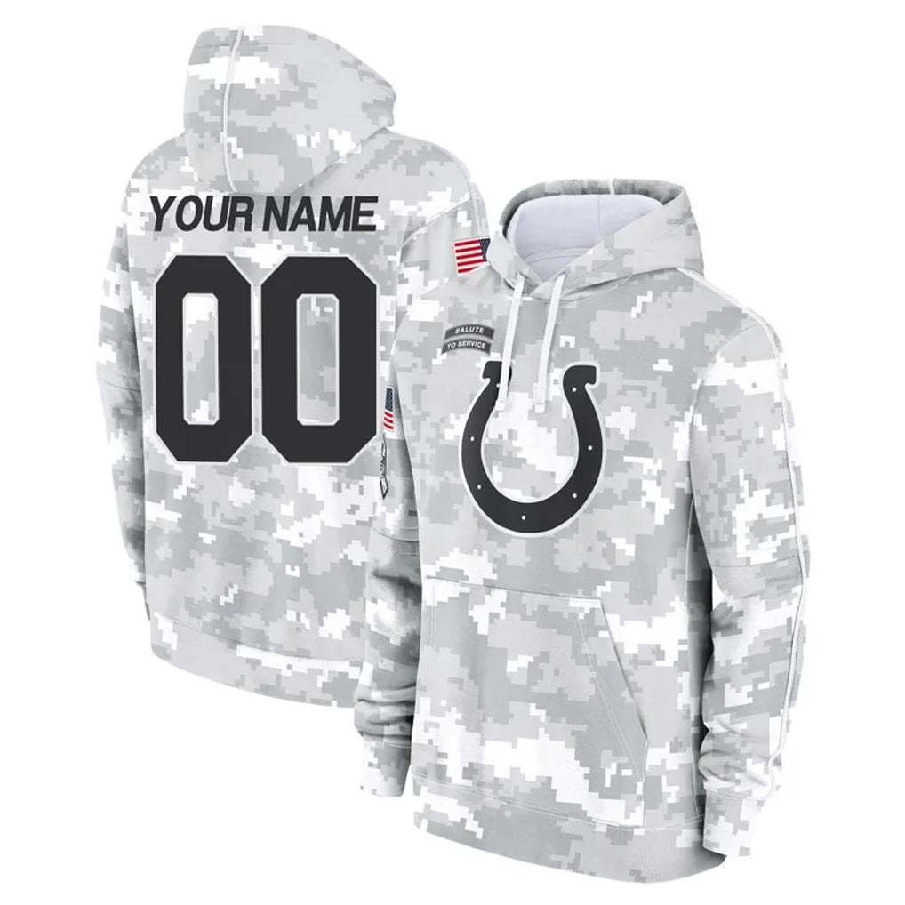 Punc Custom IN.Colts Arctic Camo Salute to Service Hoodies Limited Game Any Name & Numbers Stitched Jerseys