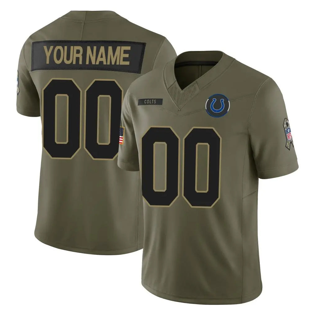 Punc Custom IN.Colts Olive 2025 Salute To Service Limited Game Any Name & Numbers Stitched Jerseys