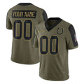 Punc Custom IN.Colts Olive Salute To Service Limited Game Any Name & Numbers Stitched Jerseys
