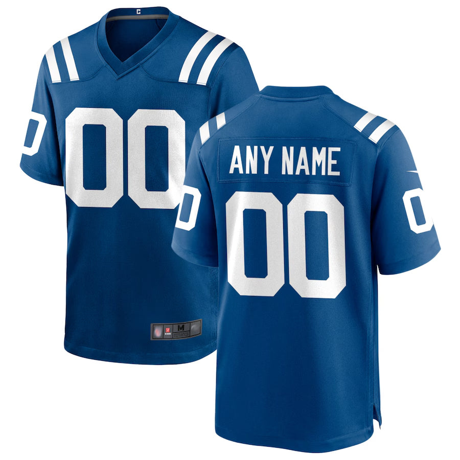 Punc Custom IN.Colts Royal Replica Home Game Stitched Jerseys
