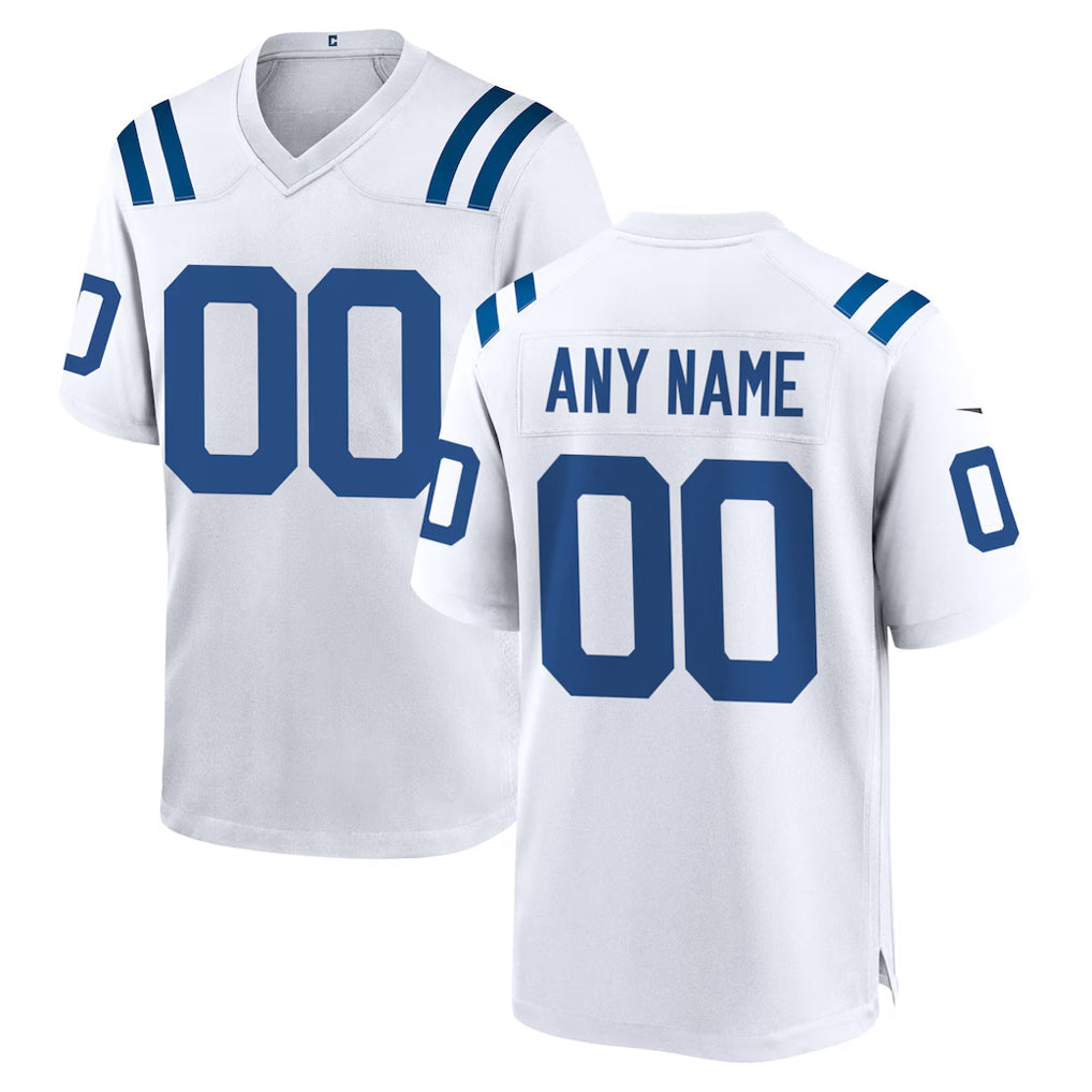 Punc Custom IN.Colts White Home Game Any Name & Numbers Stitched Jerseys
