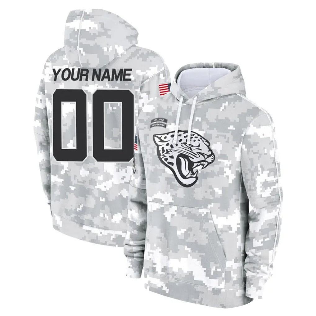 Punc Custom J.Jaguars Arctic Camo Salute to Service Hoodies Limited Game Any Name & Numbers Stitched Jerseys