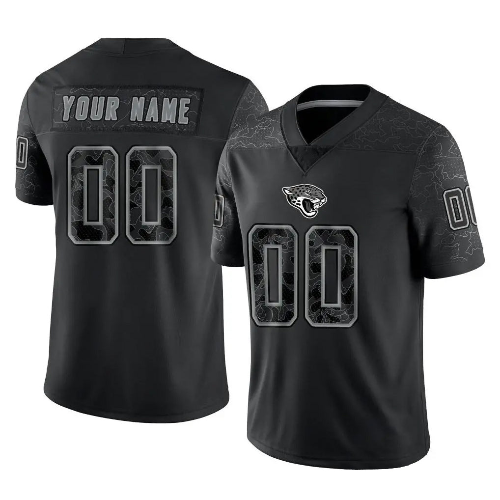 Punc Custom J.Jaguars Black Reflective Limited Game Any Name & Numbers Stitched Jerseys