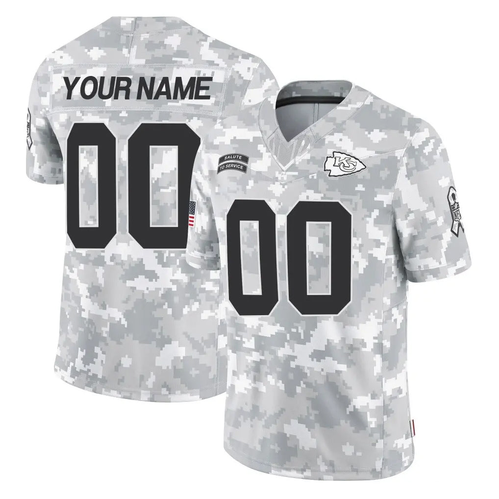 Punc Custom KC.Chiefs Arctic Camo Salute To Service Limited Game Any Name & Numbers Stitched Jerseys