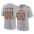Punc Custom KC.Chiefs Gray Atmosphere Fashion Game Any Name & Numbers Stitched Jerseys