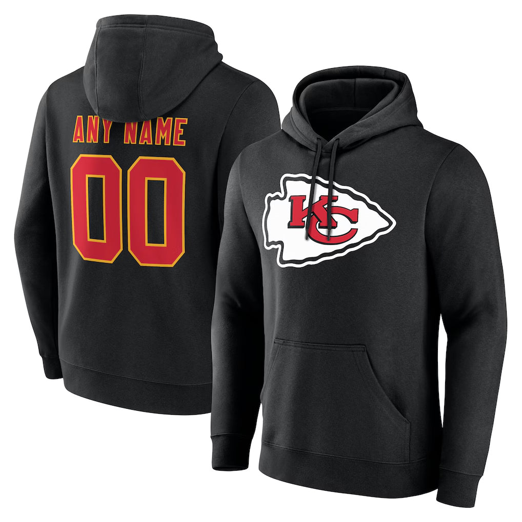 Punc Custom KC.Chiefs Gray LoGo Pullover Hoodies Limited Any Name & Numbers Stitched Jerseys