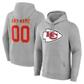 Punc Custom KC.Chiefs Gray Pullover Hoodies Limited Any Name & Numbers Stitched Jerseys