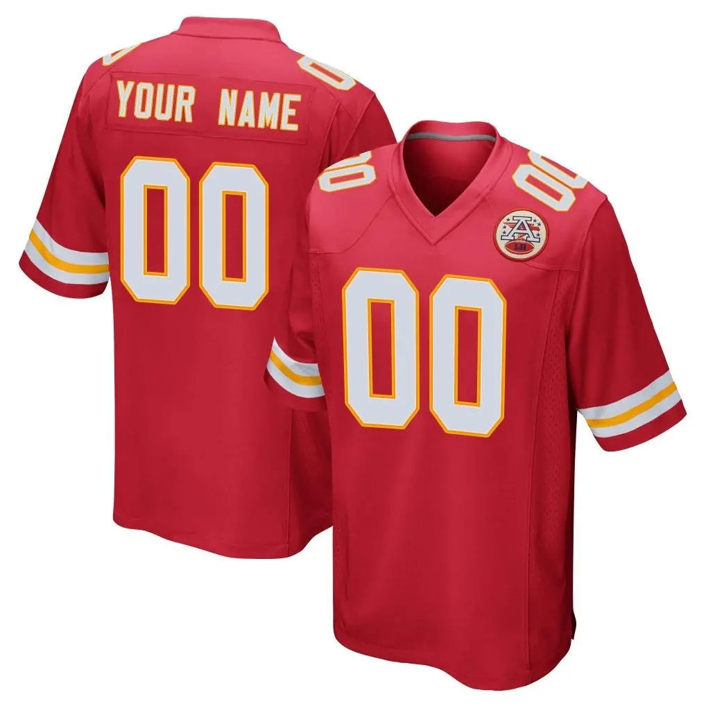 Punc Custom KC.Chiefs Red Home Game Any Name & Numbers Stitched Jerseys