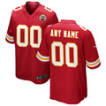 Punc Custom KC.Chiefs Red Replica Game Stitched Jerseys