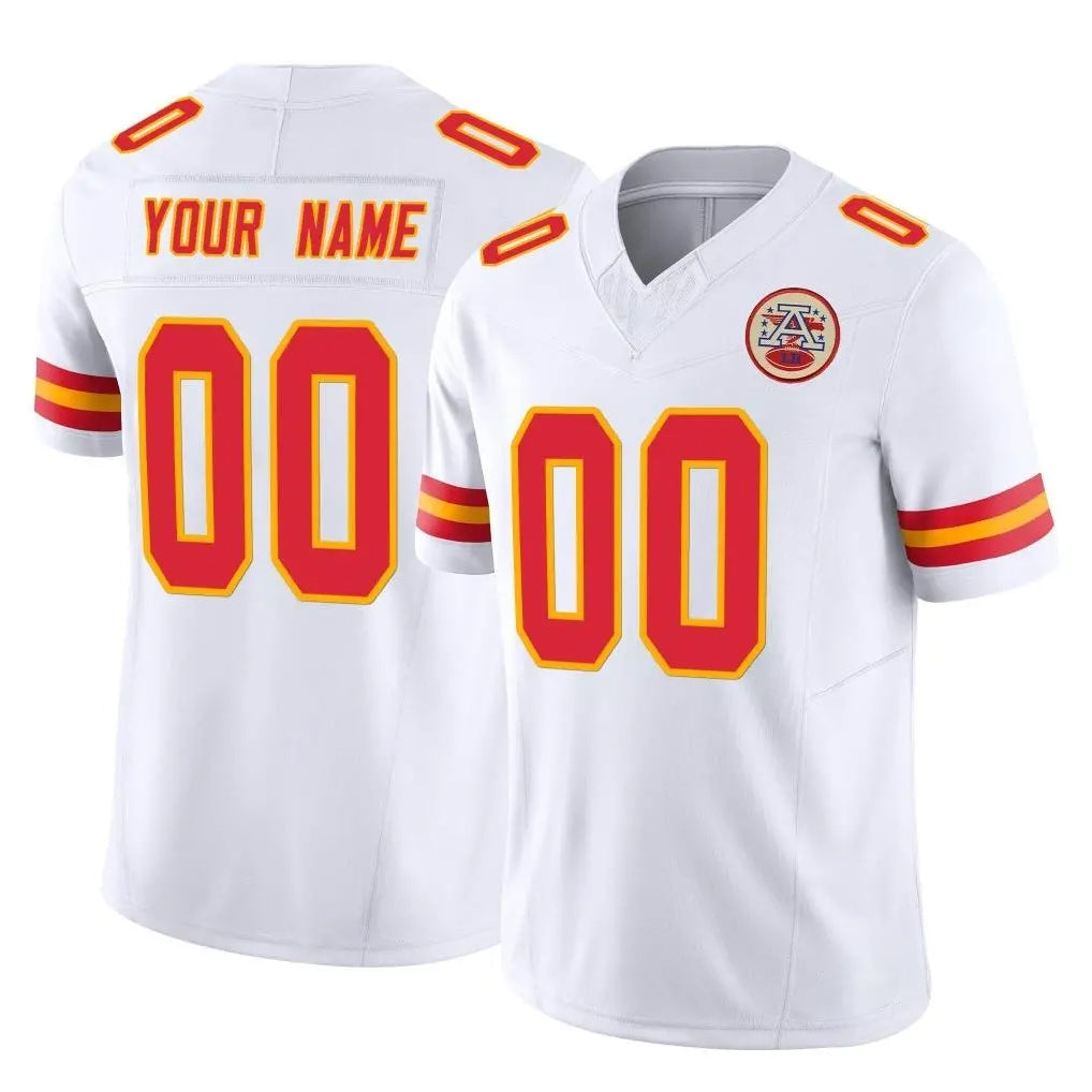 Punc Custom KC.Chiefs White Limited Vapor F.U.S.E. Home Game Any Name & Numbers Stitched Jerseys