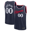 Punc Custom LA.Clippers Navy Fast Break Stitched Jerseys- Icon Edition