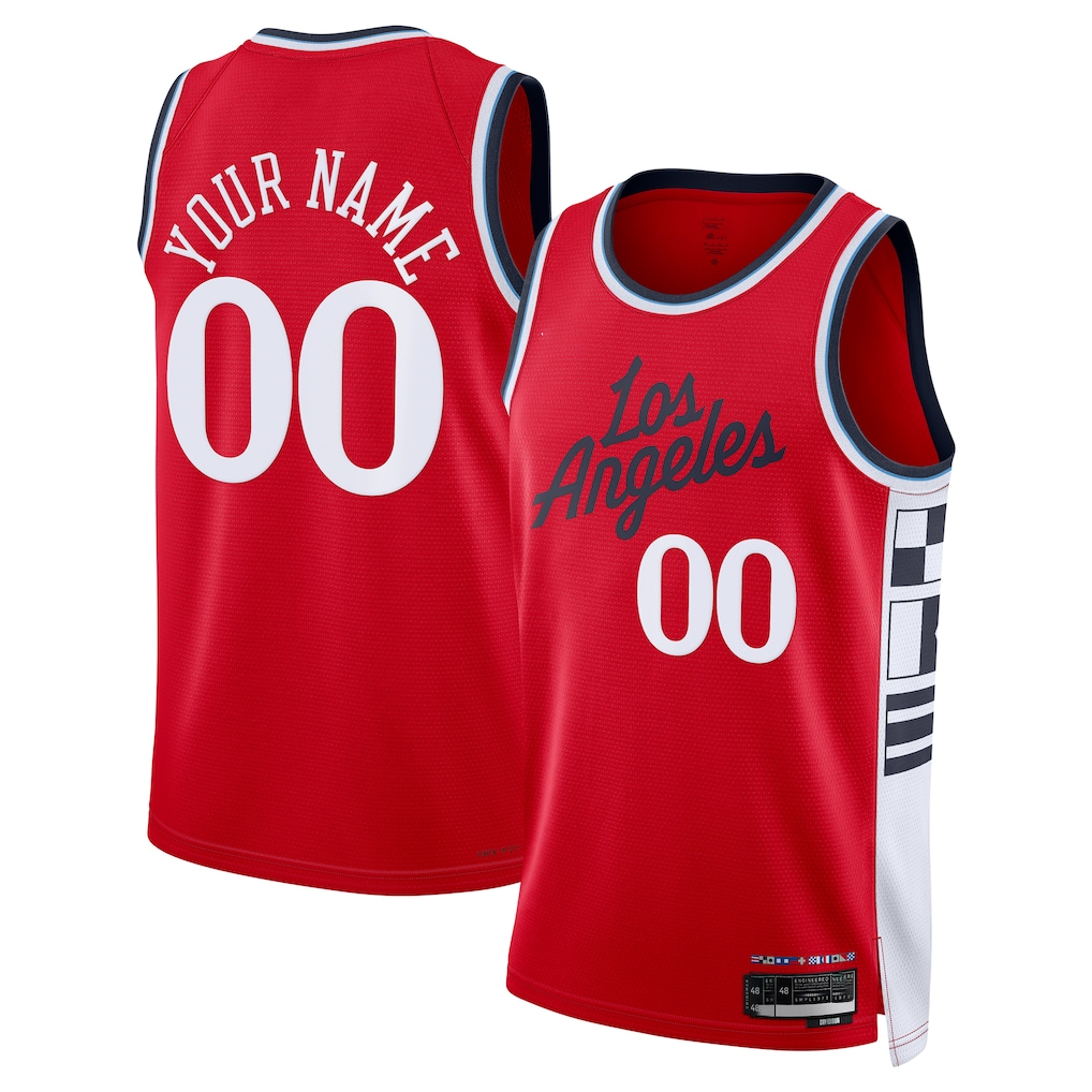 Punc Custom LA.Clippers Red 2024-2025 Swingman Stitched Jerseys - Statement Edition