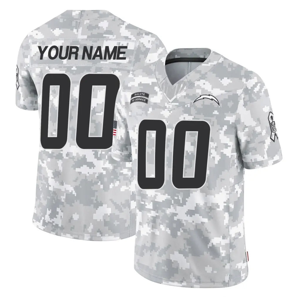 Punc Custom LA.Chargers Arctic Camo Salute To Service Limited Game Any Name & Numbers Stitched Jerseys