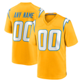 Punc Custom LA.Chargers Gold Alternate Charger Power Game Stitched Jerseys