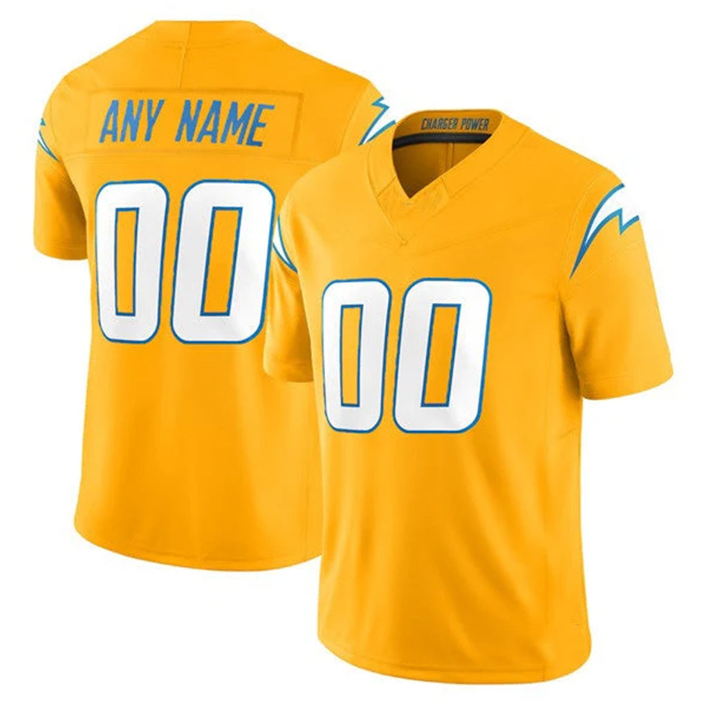 Punc Custom LA.Chargers Gold Limited Vapor F.U.S.E. Home Game Any Name & Numbers Stitched Jerseys