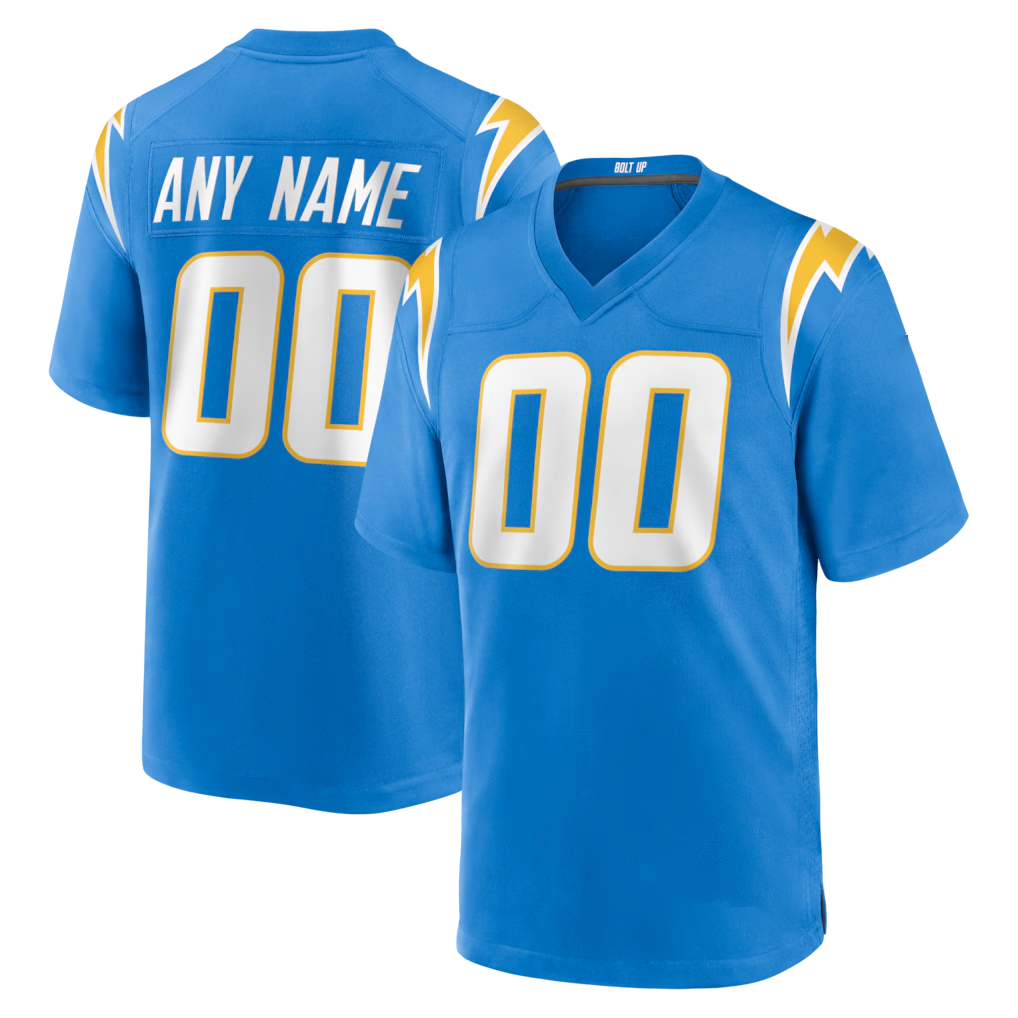Punc Custom LA.Chargers Los Angeles Chargers Powder Blue Stitched Jerseys