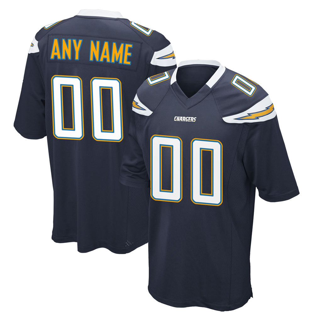 Punc Custom LA.Chargers Navy Game Stitched Jerseys