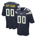 Punc Custom LA.Chargers Navy Game Stitched Jerseys