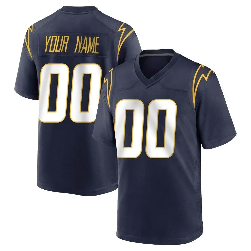 Punc Custom LA.Chargers Navy Home Game Any Name & Numbers Stitched Jerseys