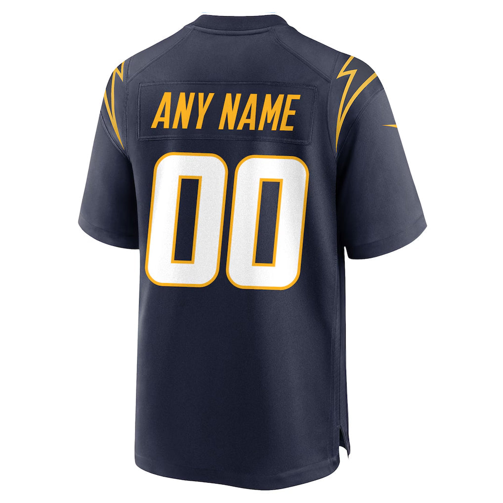 Punc Custom LA.Chargers Navy Home Game Stitched Jerseys