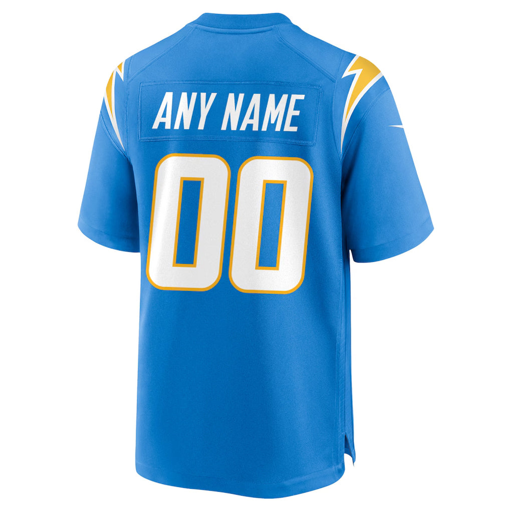 Punc Custom LA.Chargers Powder Blue Home Game Stitched Jerseys