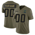 Punc Custom LA.Chargers Salute To Service Olive Limited Stitched Jerseys