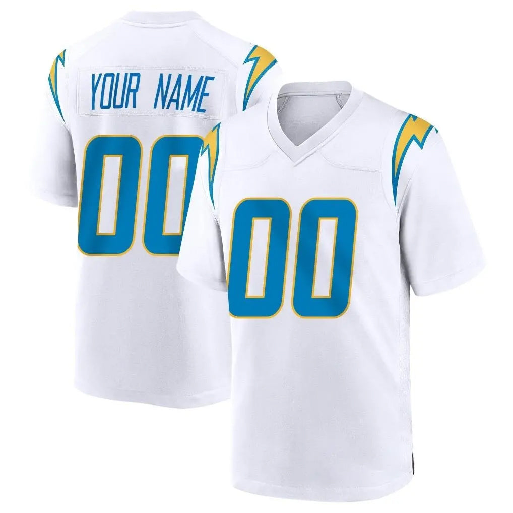 Punc Custom LA.Chargers White Home Game Any Name & Numbers Stitched Jerseys