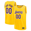 Punc Custom LA.Lakers Gold Fast Break Stitched Jerseys - Icon Edition