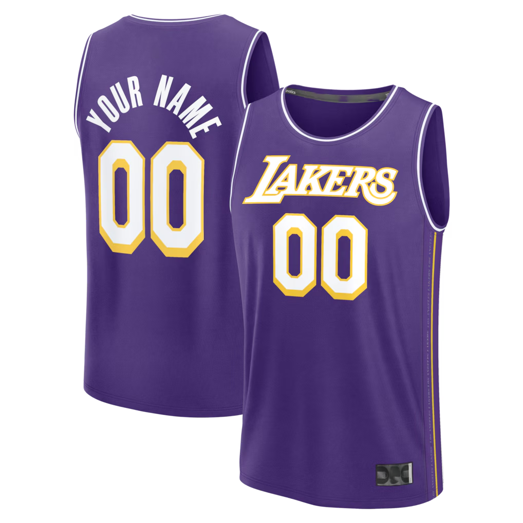 Punc Custom LA.Lakers Purple Fast Break Stitched Jerseys - Icon Edition