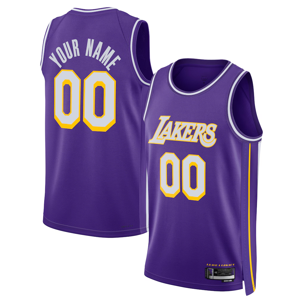 Punc Custom LA.Lakers Purple Swingman Stitched Jerseys - Statement Edition