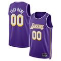 Punc Custom LA.Lakers Purple Swingman Stitched Jerseys - Statement Edition