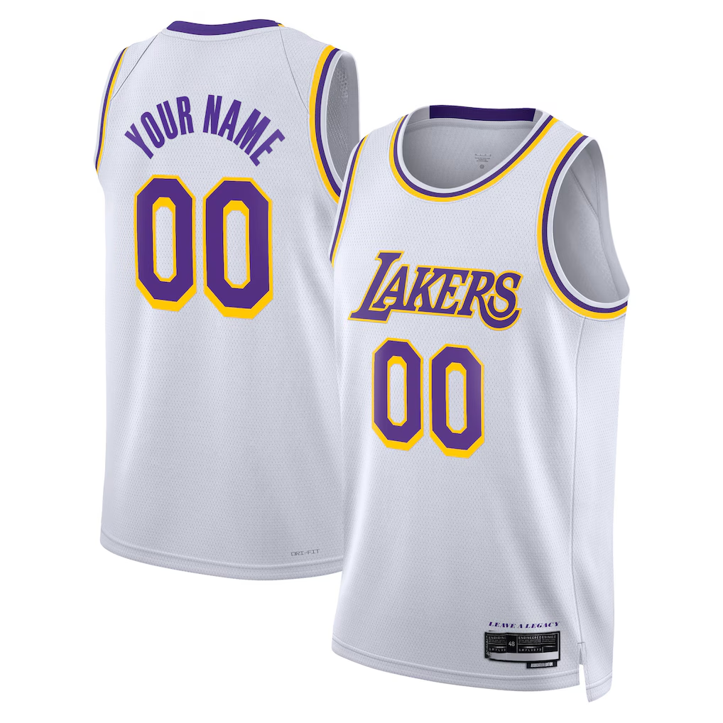 Punc Custom LA.Lakers White Swingman Stitched Jerseys - Association Edition