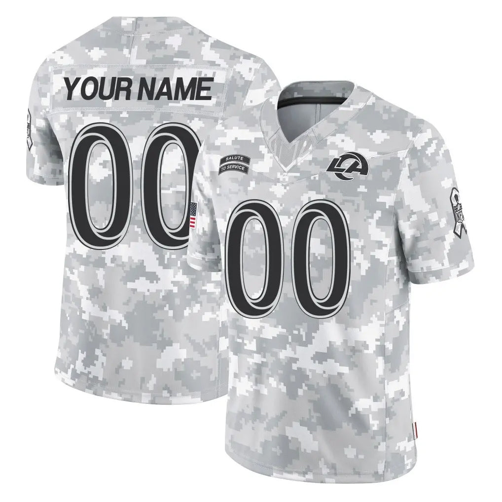 Punc Custom LA.Rams Arctic Camo Salute To Service Limited Game Any Name & Numbers Stitched Jerseys