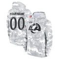 Punc Custom LA.Rams Arctic Camo Salute to Service Hoodies Limited Game Any Name & Numbers Stitched Jerseys
