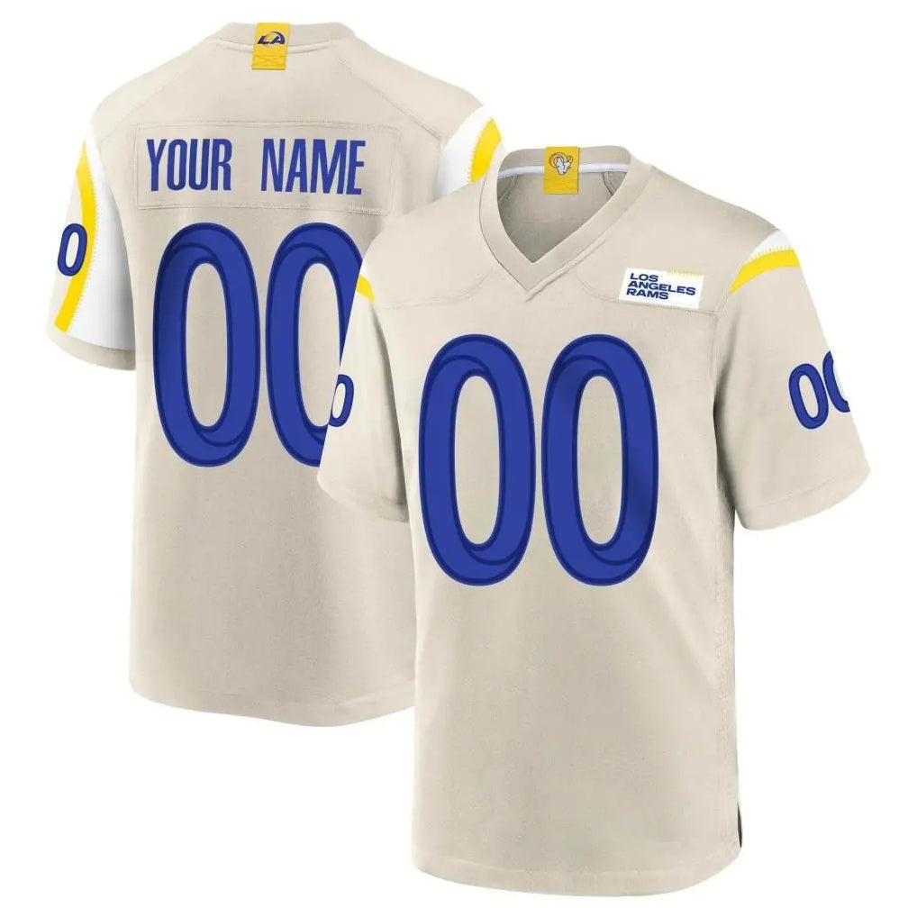 Punc Custom LA.Rams Bone Home Game Any Name & Numbers Stitched Jerseys