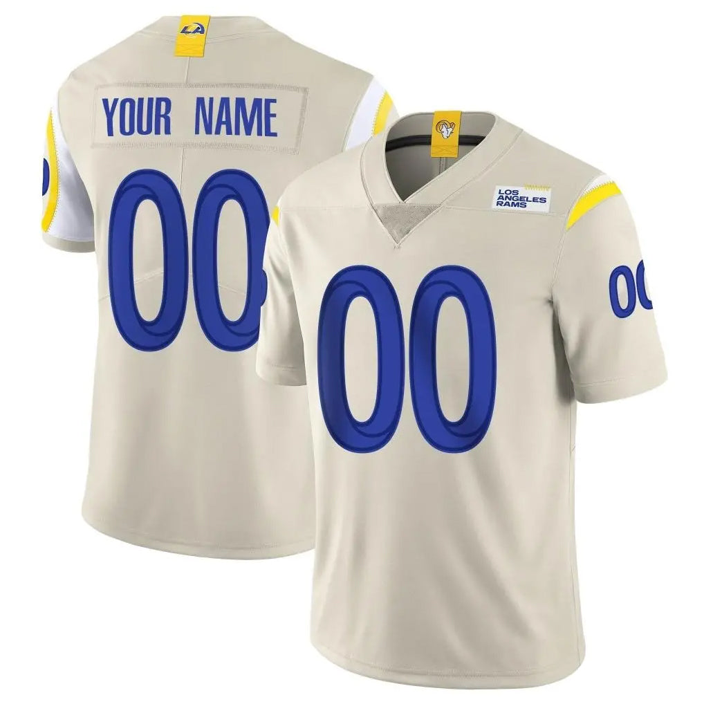 Punc Custom LA.Rams Bone Limited Vapor Home Game Any Name & Numbers Stitched Jerseys