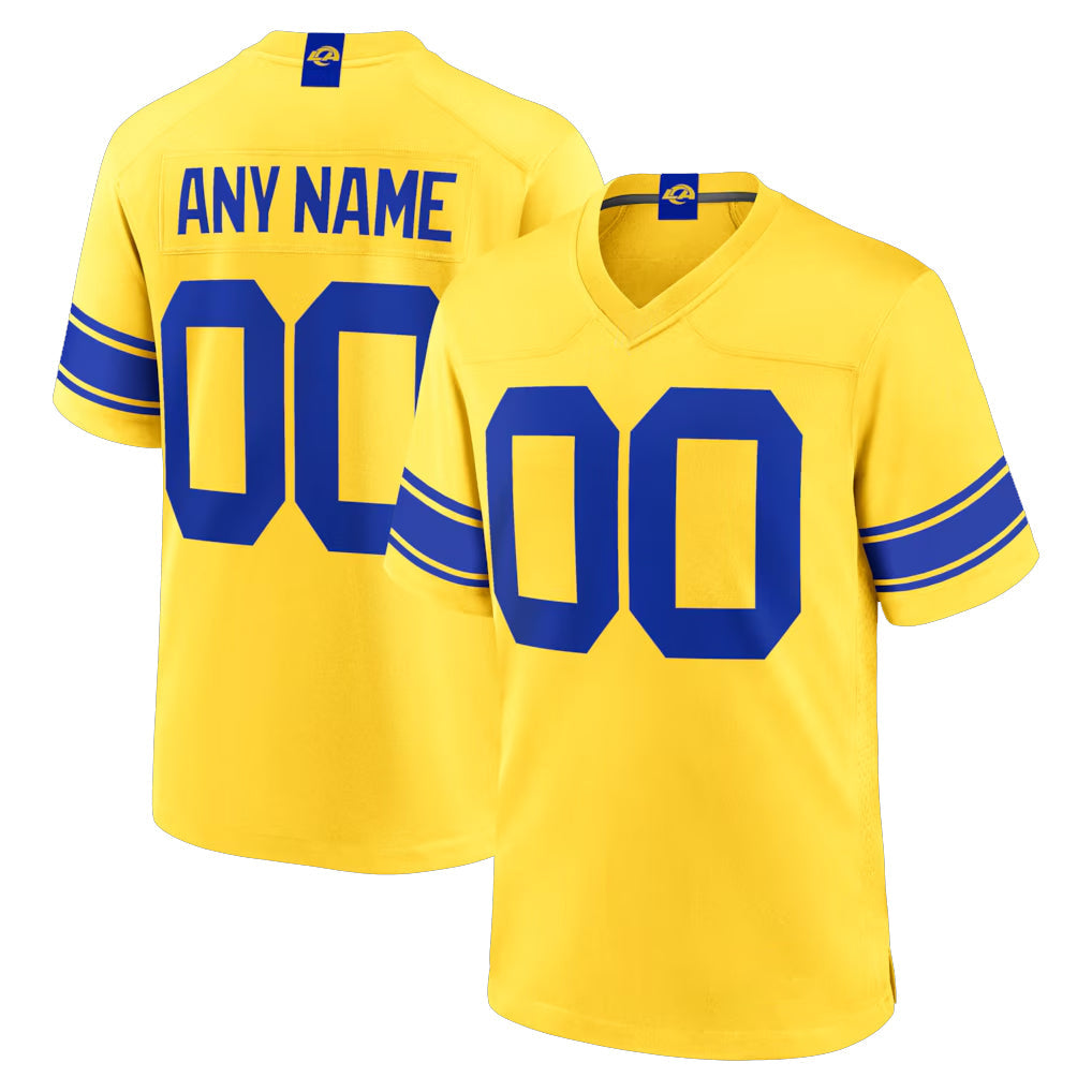 Punc Custom LA.Rams Gold Classic Sol Home Game Any Name & Numbers Stitched Jerseys