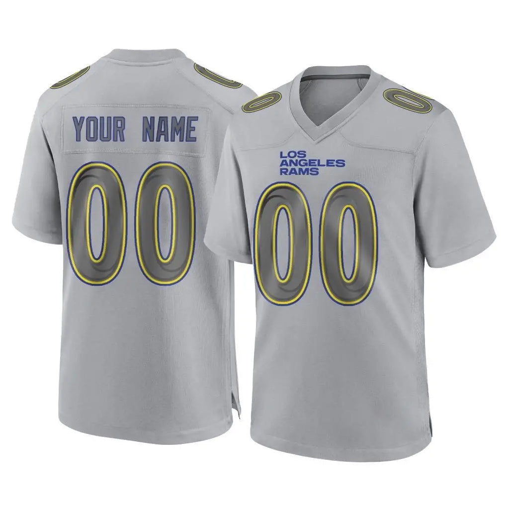 Punc Custom LA.Rams Gray Atmosphere Fashion Home Game Any Name & Numbers Stitched Jerseys