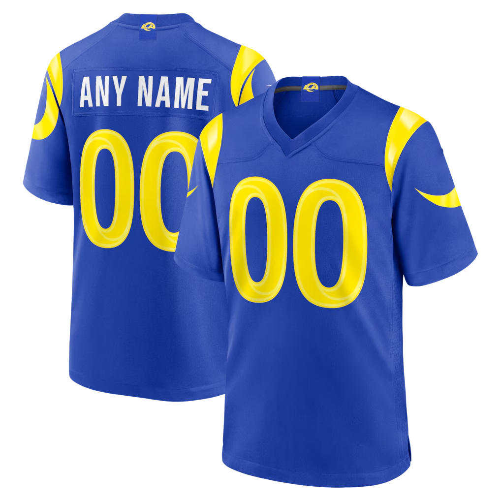 Punc Custom LA.Rams Royal Game Stitched Jerseys