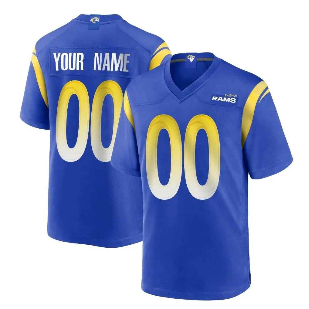 Punc Custom LA.Rams Royal Home Game Any Name & Numbers Stitched Jerseys